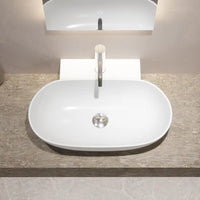 Lavabo da appoggio ovale 56x39x12,5 cm Bianco