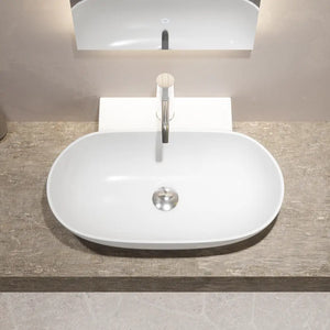 Lavabo da appoggio ovale 56x39x12,5 cm Bianco