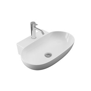 Lavabo da appoggio ovale 56x39x12,5 cm Bianco