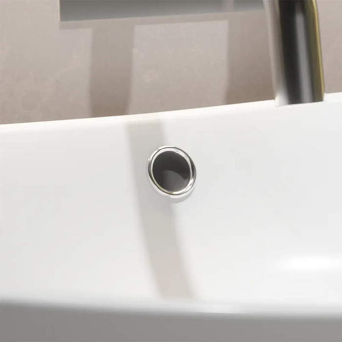 Lavabo da appoggio in ceramica ovale con troppopieno 58x38,5x19,5 cm 