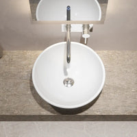 Lavabo da appoggio tondo 41x41x16 cm Bianco