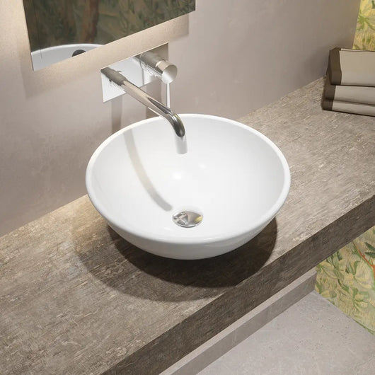 Lavabo da appoggio tondo 41x41x16 cm Bianco