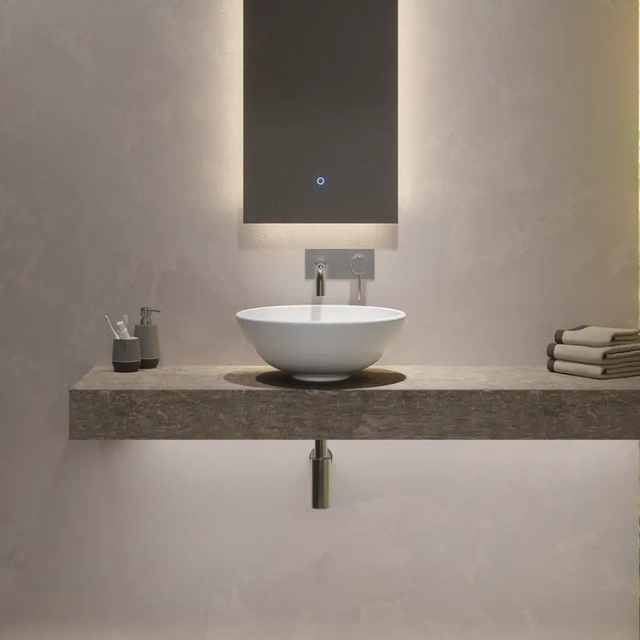 Lavabo da appoggio tondo 41x41x16 cm Bianco