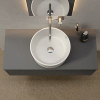 Lavabo da appoggio tondo 41,5x41,5x15,5 cm Bianco opaco