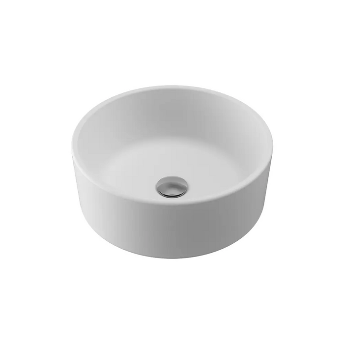 Lavabo da appoggio tondo 41,5x41,5x15,5 cm Bianco opaco