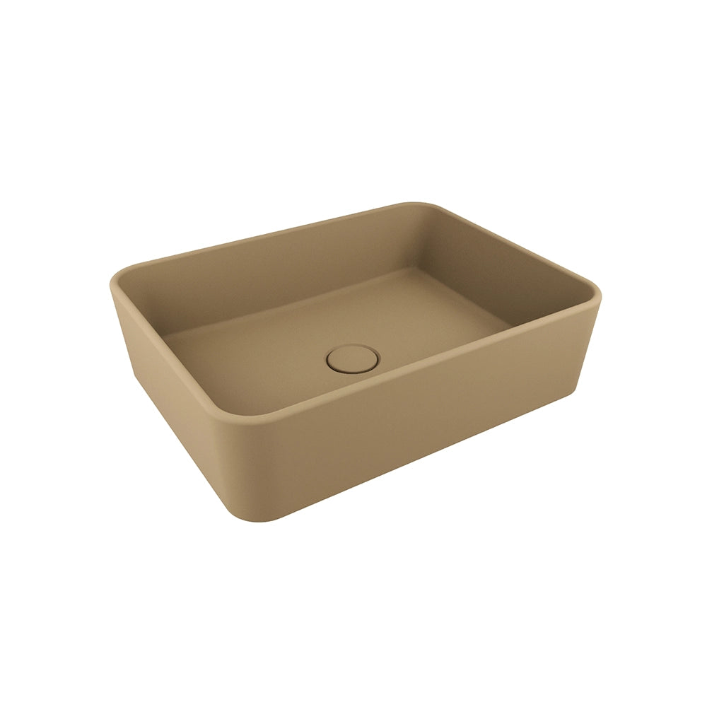 Lavabo da appoggio rettangolare 48x37x13,5 cm tortora | Caspio