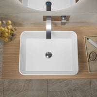 Lavabo da appoggio rettangolare 48x37x13,5 cm bianco lucido | Caspio