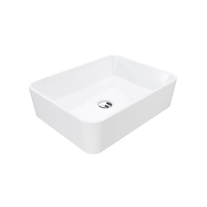 Lavabo da appoggio rettangolare 48x37x13,5 cm bianco lucido | Caspio