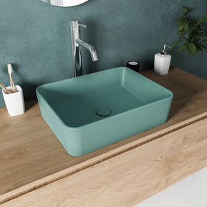 Lavabo da appoggio rettangolare 48x37x13,5 cm carta da zucchero | Caspio