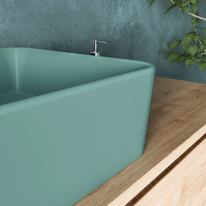 Lavabo da appoggio rettangolare 48x37x13,5 cm carta da zucchero | Caspio