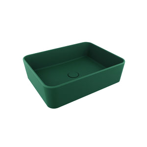 Lavabo da appoggio rettangolare 48x37x13,5 cm verde | Caspio