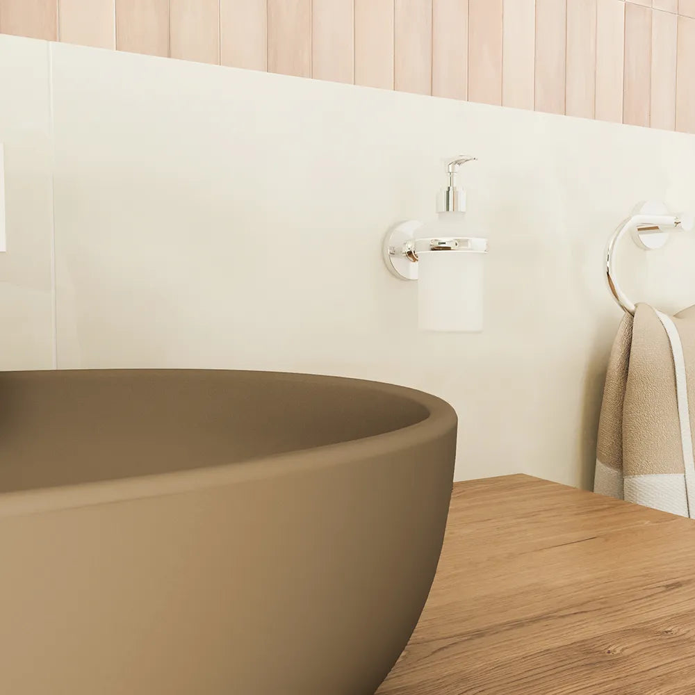 Lavabo da appoggio ovale 60x43x14,5cm tortora