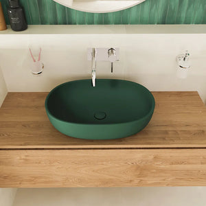 Lavabo da appoggio ovale 60x43x14,5cm verde