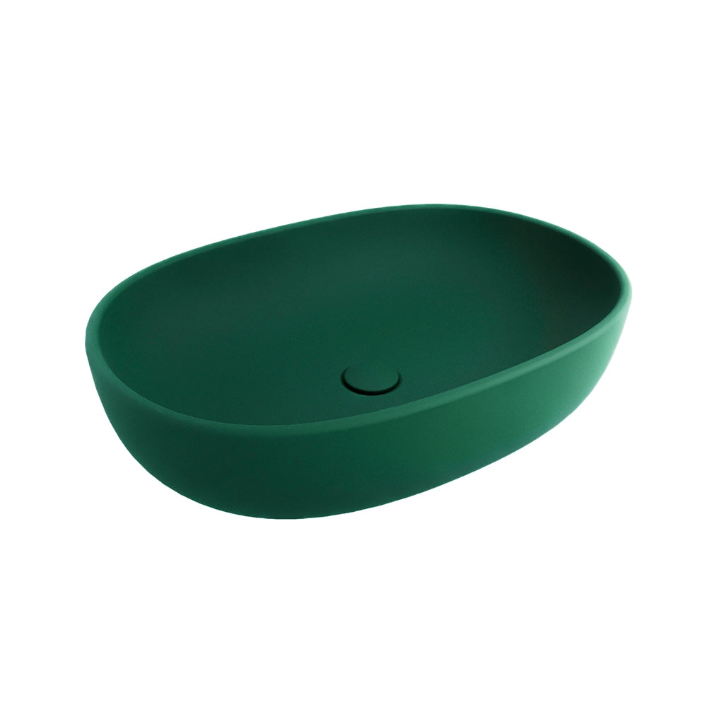 Lavabo da appoggio ovale 60x43x14,5cm verde