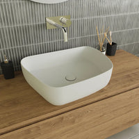 Lavabo da appoggio tondo 55,5x44x14 bianco opaco | Persico