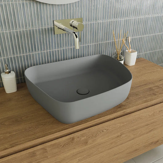 Lavabo da appoggio tondo 55,5x44x14 grigio | Persico