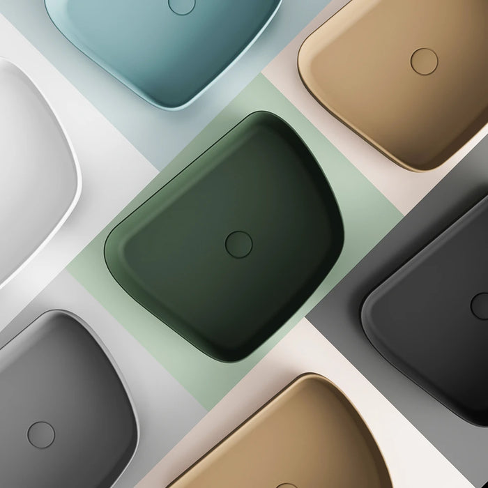 Lavabo da appoggio tondo 55,5x44x14 grigio | Persico