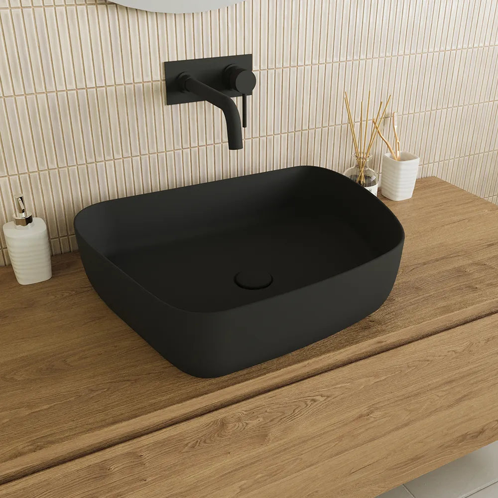 Lavabo da appoggio tondo 55,5x44x14 nero opaco | Persico