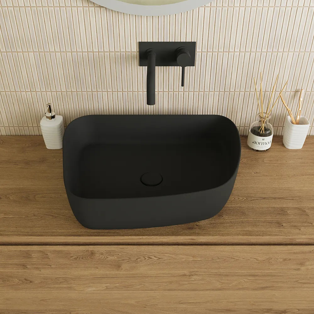 Lavabo da appoggio tondo 55,5x44x14 nero opaco | Persico