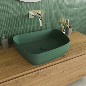 Lavabo da appoggio tondo 55,5x44x14 verde | Persico