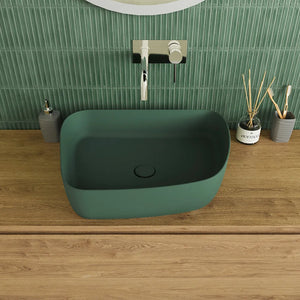 Lavabo da appoggio tondo 55,5x44x14 verde | Persico