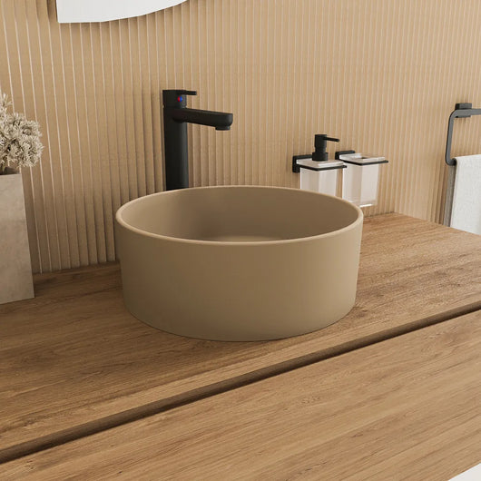 Lavabo da appoggio tondo 37,5x37,5x13,5 tortora | Tirreno