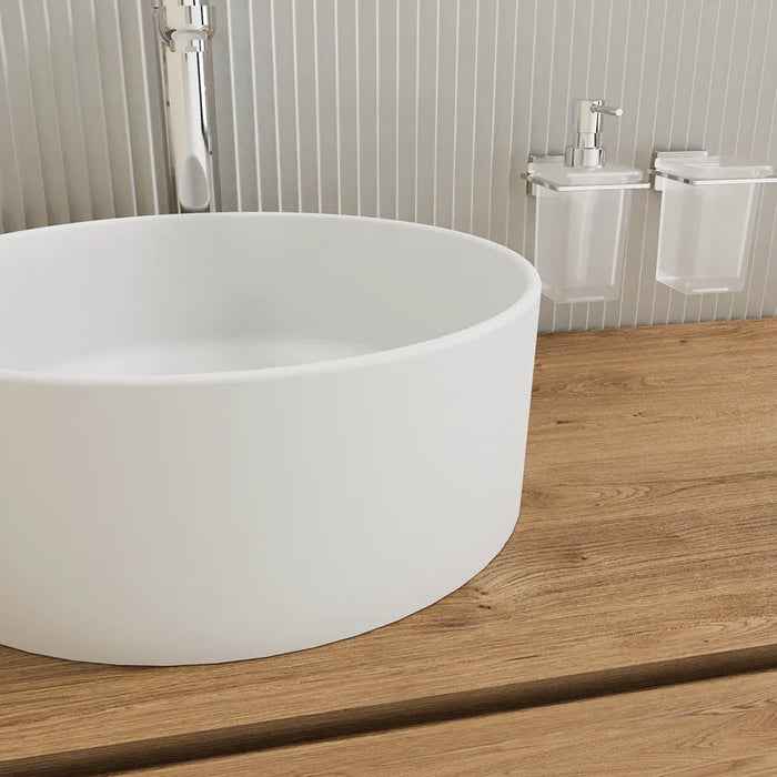 Lavabo da appoggio tondo 37,5x37,5x13,5 bianco opaco | Tirreno