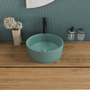 Lavabo da appoggio tondo 37,5x37,5x13,5 carta da zucchero | Tirreno