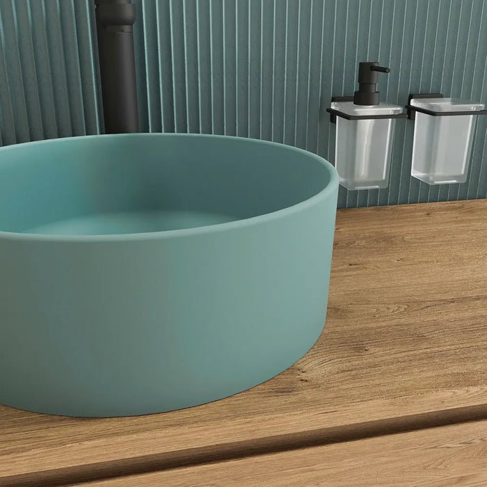 Lavabo da appoggio tondo 37,5x37,5x13,5 carta da zucchero | Tirreno
