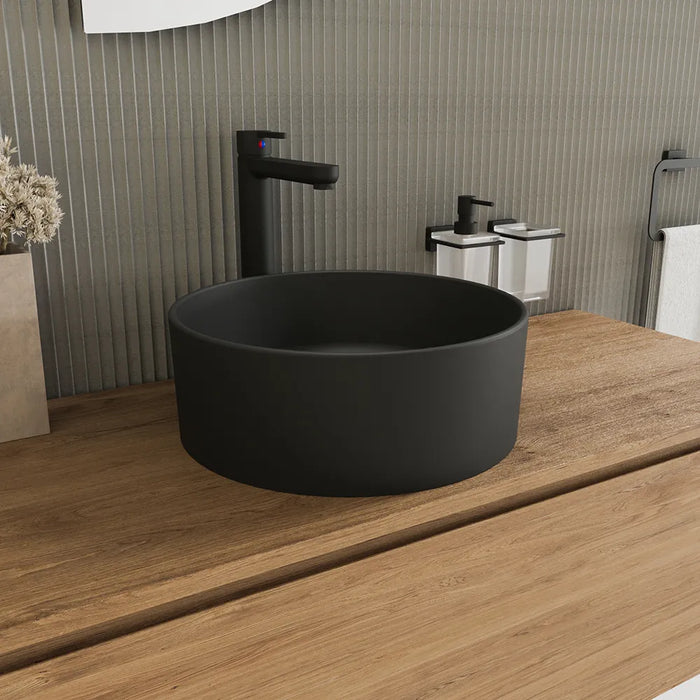 Lavabo da appoggio tondo 37,5x37,5x13,5 nero opaco | Tirreno