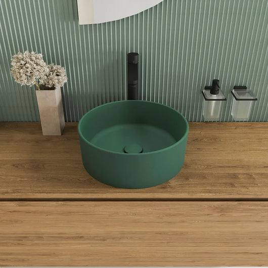 Lavabo da appoggio tondo 37,5x37,5x13,5 verde | Tirreno