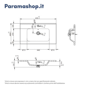 Mobile bagno sospeso modulare 60cm due cassetti apertura push&pull rovere barok con lavabo | Galdor