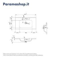 Mobile bagno sospeso 60 cm un cassetto carta da zucchero con lavabo | Ardenne