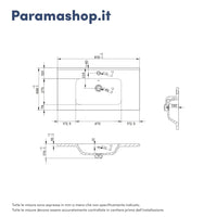 Mobile bagno sospeso 80cm un cassetto carta da zucchero con lavabo | Ardenne