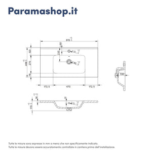Mobile bagno sospeso 80cm un cassetto carta da zucchero con lavabo | Ardenne