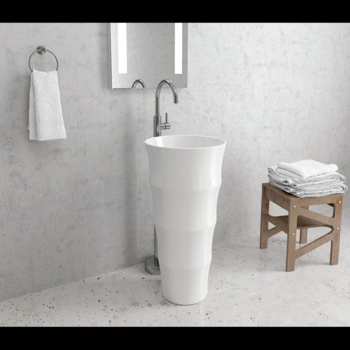 Lavabo totem LOUVRE 83x42x42 cm in porcellana