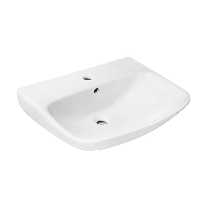 Lavabo con colonna 60 cm monoforo in ceramica lucida Ginevra