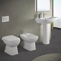 Lavabo con colonna 60 cm monoforo in ceramica lucida Ginevra