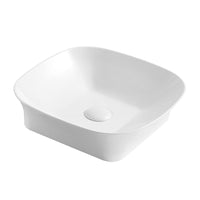 Lavabo da appoggio 40x40 quadrato in ceramica bianco lucido