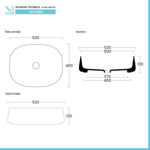 Lavabo da appoggio 50 cm ovale in ceramica bianco opaco  Milos