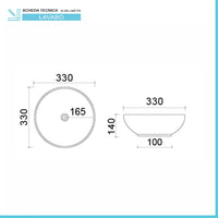 Lavabo da appoggio a ciotola 33 cm bianco lucido in ceramica  Espeon