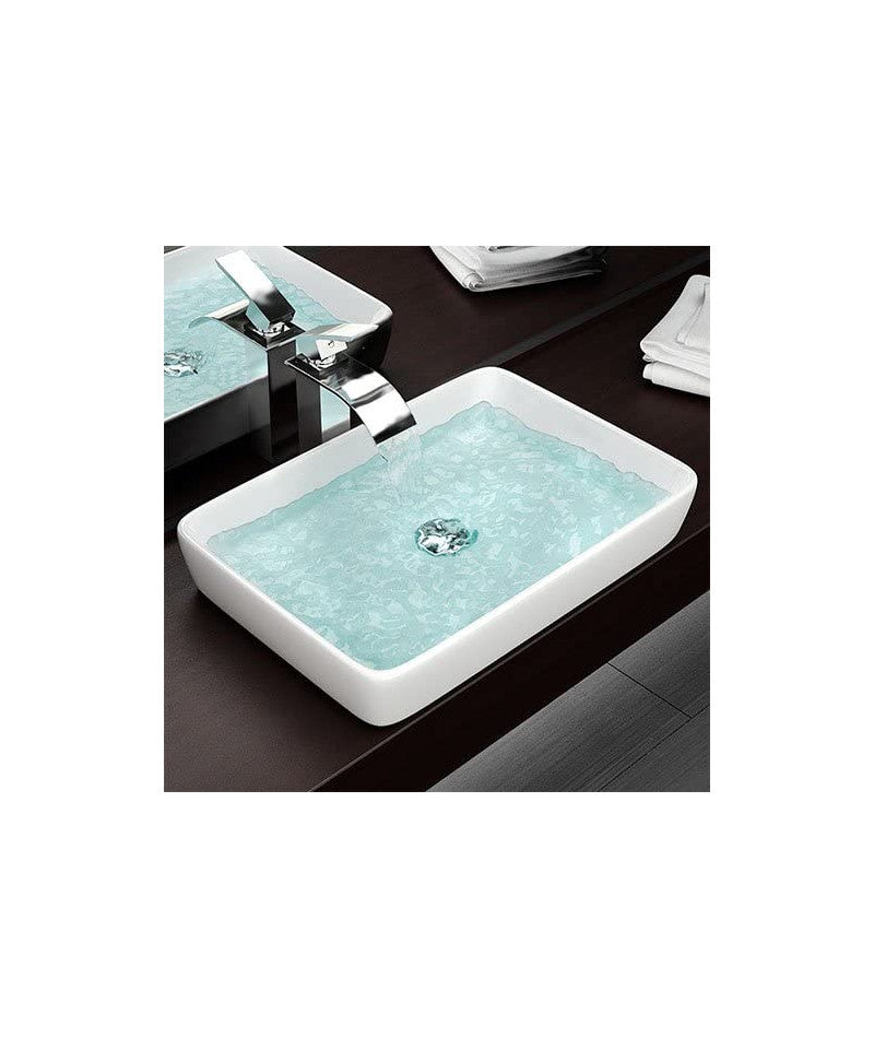 Lavabo da appoggio in ceramica bianco lucido K58