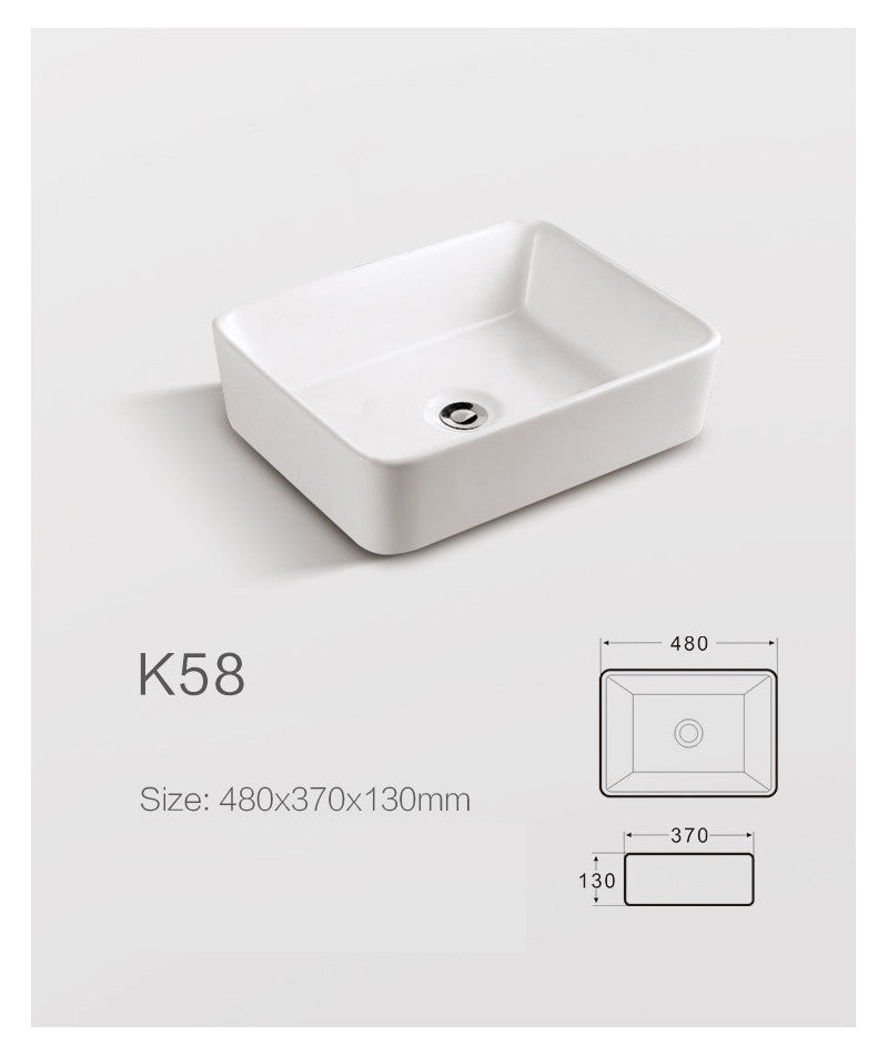 Lavabo da appoggio in ceramica bianco lucido K58