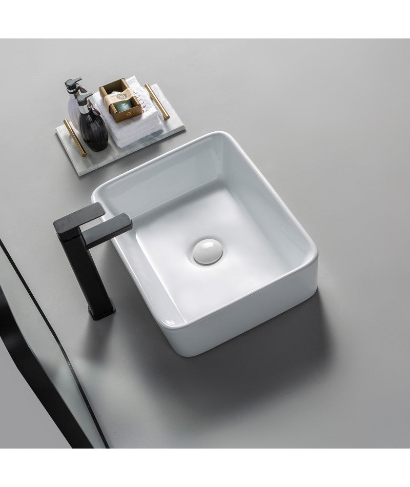 Lavabo da appoggio in ceramica bianco lucido K58
