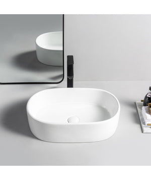 Lavabo da appoggio in ceramica bianco lucido K105