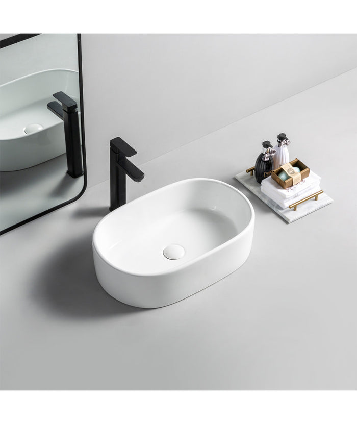 Lavabo da appoggio in ceramica bianco lucido K105