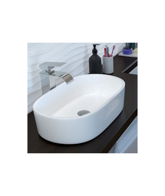 Lavabo da appoggio in ceramica bianco lucido K105