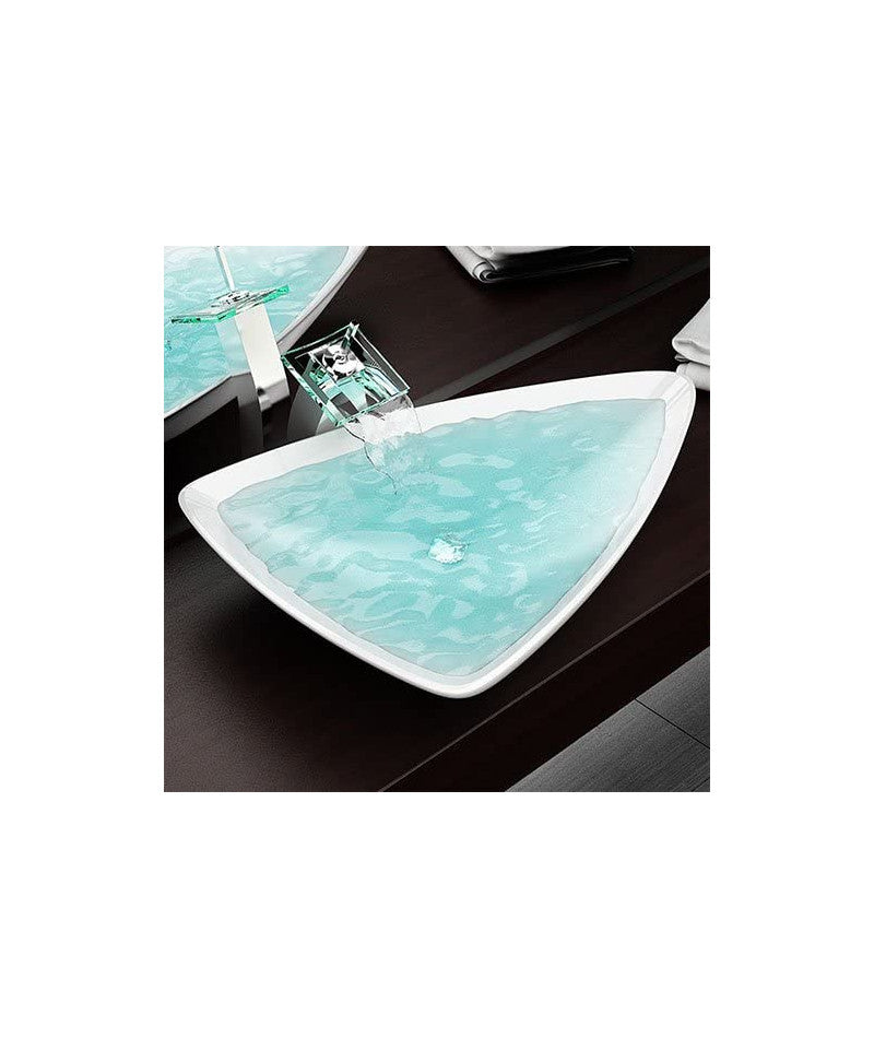 Lavabo da appoggio in ceramica bianco lucido K117