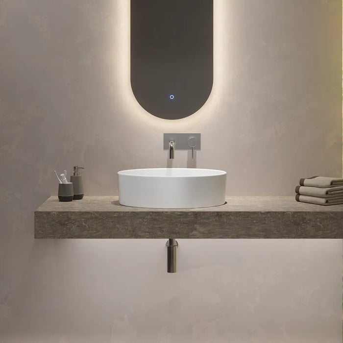 Lavabo da appoggio ovale 51,5x41x14 cm Bianco