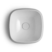 Lavabo da appoggio in ceramica bianco lucido quadrato 42 cm  Aris